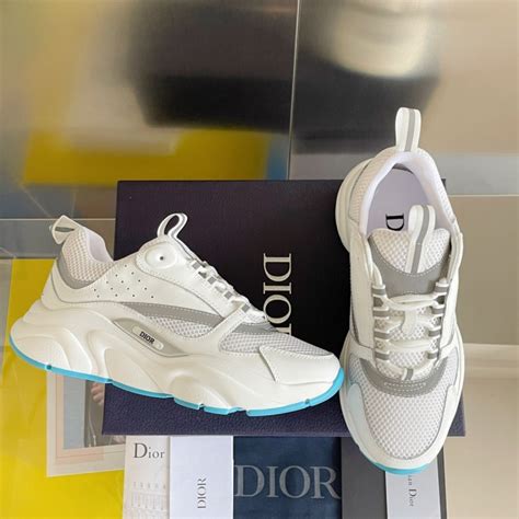 blue and white dior sneakers|Dior b22 white silver blue.